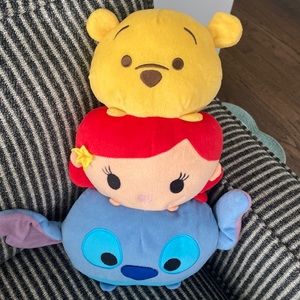 Disney Tsum Tsum 15" Plush Stacked Pillow Winnie The Pooh Ariel Stitch plush